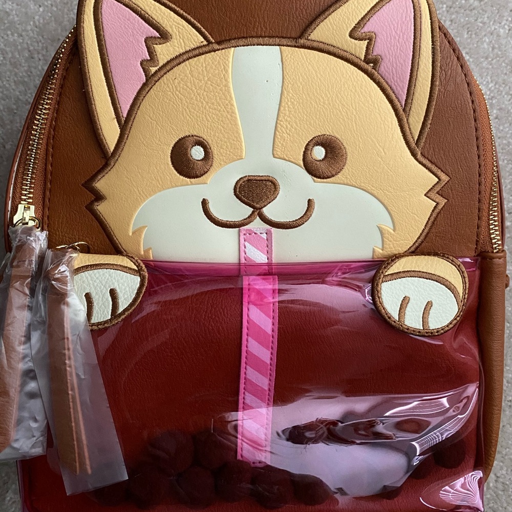 NWT corgi boba back pack